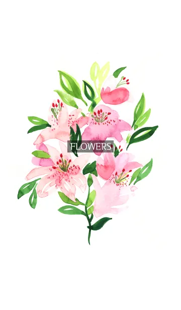 [LINE着せ替え] water color flowers_161の画像1