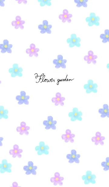 [LINE着せ替え] Flower garden-青紫系-の画像1