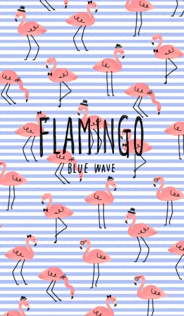 [LINE着せ替え] Happy Flamingo-Blue Wave-の画像1
