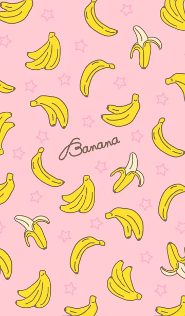 [LINE着せ替え] バナナ-ピンク星-の画像1