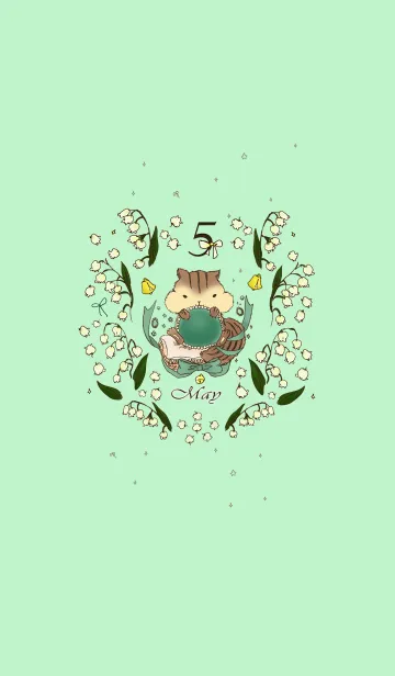 誕生石カラーのおまもりきせかえ『5月』の着せ替えメイン画像