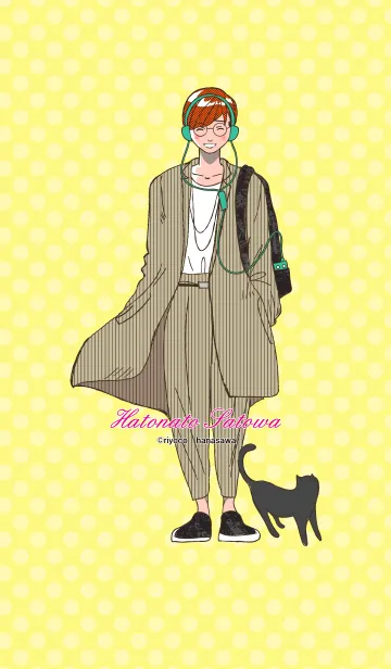 [LINE着せ替え] 猫と男の子 【ヘッドホン】の画像1