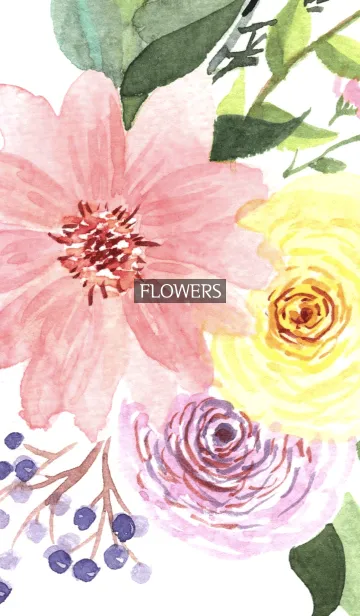 [LINE着せ替え] water color flowers_170の画像1