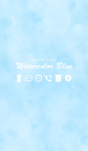[LINE着せ替え] SIMPLE ICON Watercolor Blueの画像1