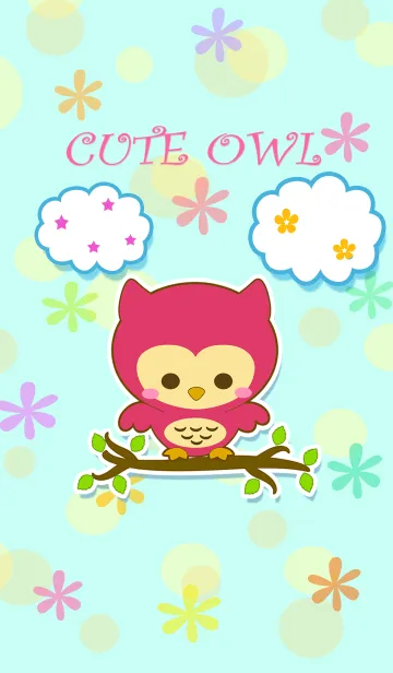 [LINE着せ替え] Cute pink owlの画像1