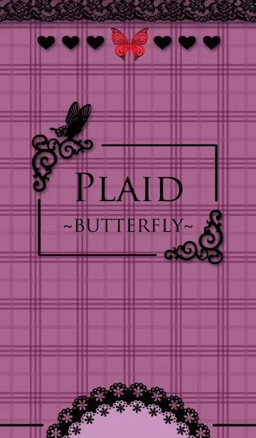 [LINE着せ替え] 姫＆ロリータ風❤おしゃれパープルチェックの画像1