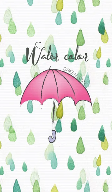 [LINE着せ替え] Watercolor_green rain02の画像1