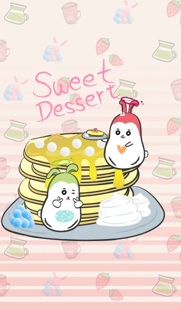 [LINE着せ替え] Rabbito ＆ Rabbity - Sweet Dessertの画像1