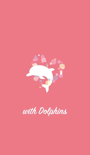 [LINE着せ替え] with Dolphins "coral"の画像1
