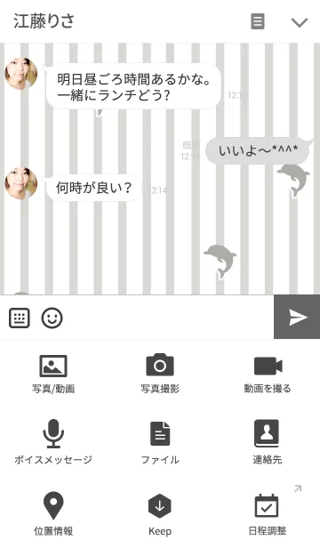 [LINE着せ替え] with Dolphins "stripes"の画像4