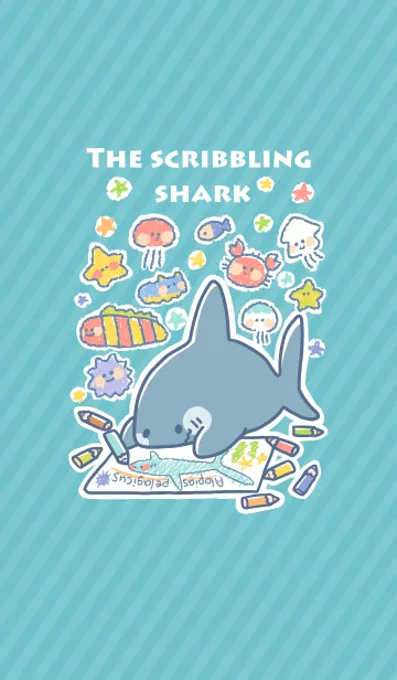 [LINE着せ替え] THE SCRIBBLING SHARKの画像1