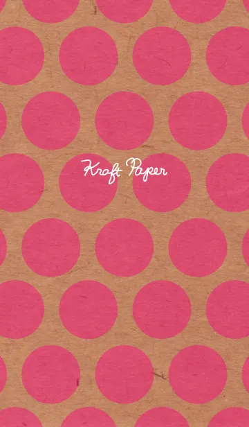 [LINE着せ替え] クラフト紙-ピンクドット-の画像1