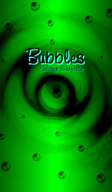 [LINE着せ替え] Bubbles-Water Surface- Dark Greenの画像1