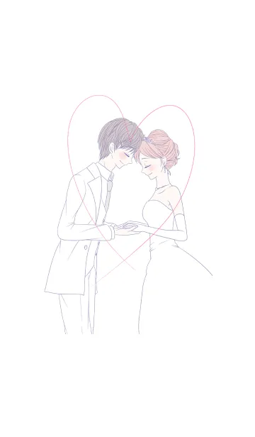 [LINE着せ替え] ふんわりウェディング（ふんわりカップル）の画像1