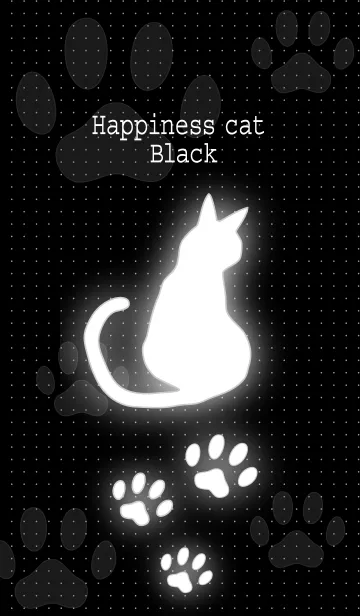 [LINE着せ替え] しあわせのネコ (Black Ver.)の画像1