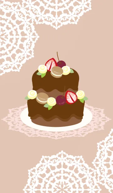 [LINE着せ替え] チョコレートケーキの画像1