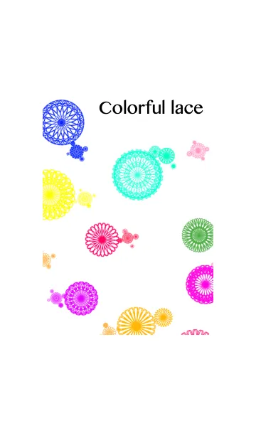 [LINE着せ替え] お花とリボンレース-カラフル2-の画像1