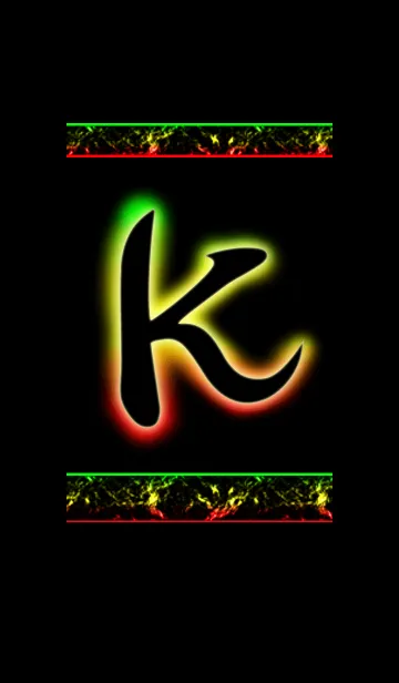 [LINE着せ替え] イニシャルK（ラスタカラー）の画像1