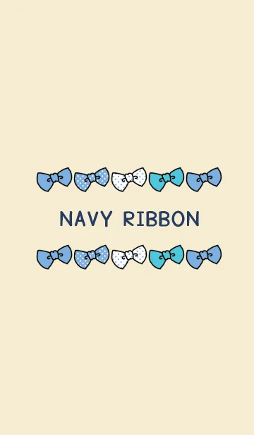 [LINE着せ替え] NAVY BEIGE ＆ BLUE RIBBON.の画像1