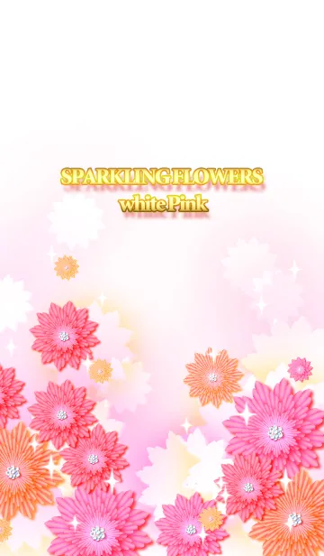 [LINE着せ替え] SPARKLING FLOWERS ホワイトピンクの画像1