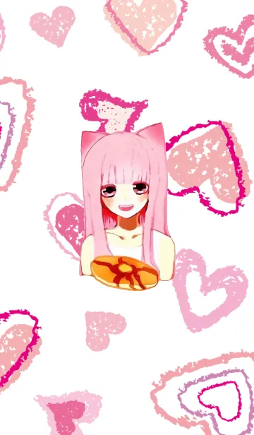 [LINE着せ替え] パンケーキと猫耳少女の画像1