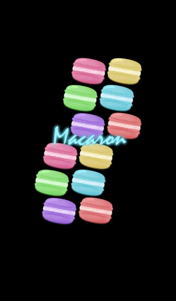 [LINE着せ替え] Macaron pattern -Black-の画像1