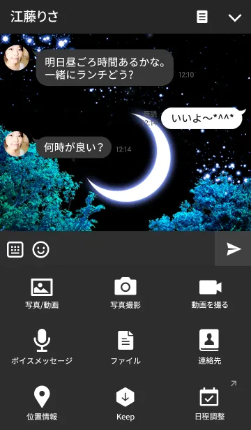 [LINE着せ替え] 紫陽花と月の画像4