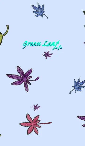 [LINE着せ替え] Green leaf-1- Blueの画像1
