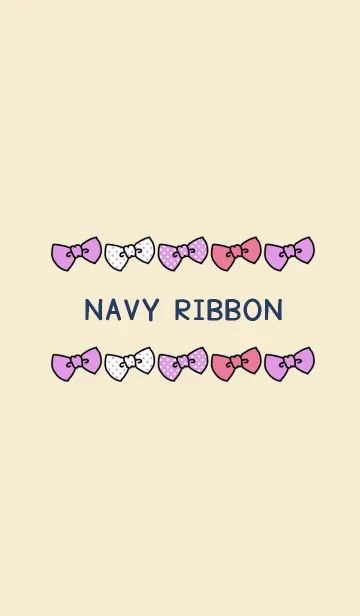 [LINE着せ替え] NAVY BEIGE ＆ PURPLE RIBBON.の画像1