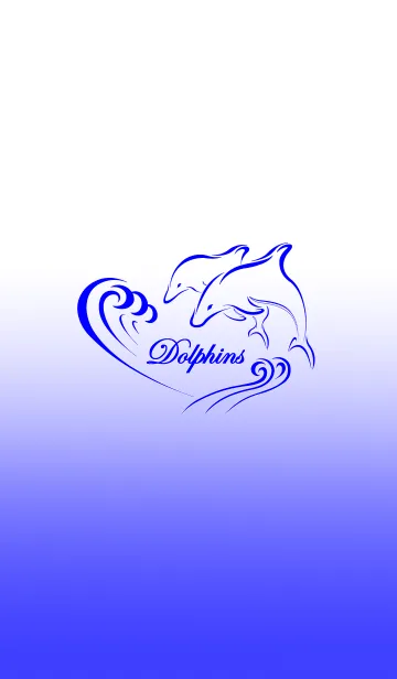 [LINE着せ替え] Dolphins-blue version（イルカペア青）の画像1