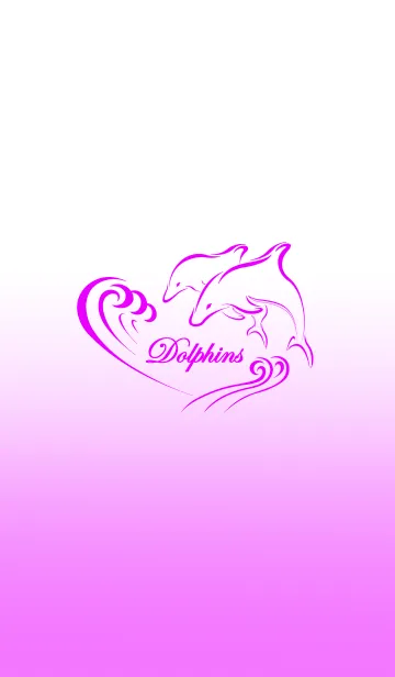 [LINE着せ替え] Dolphins-purple version（イルカペア紫）の画像1