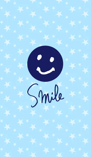 [LINE着せ替え] スタースマイル-青-の画像1