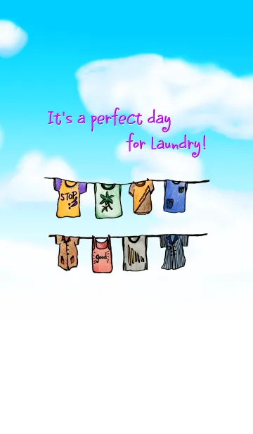 [LINE着せ替え] It's a perfect day for laundry！の画像1