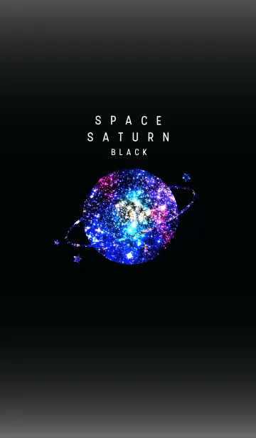 [LINE着せ替え] SPACE SATURN BLACK 宇宙土星 黒の画像1