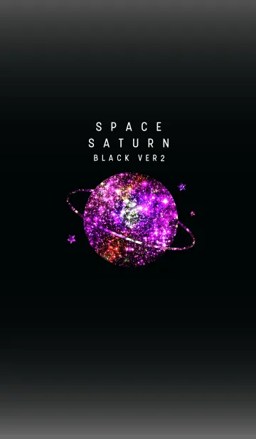 [LINE着せ替え] SPACE SATURN BLACK VER2 宇宙土星 黒2の画像1