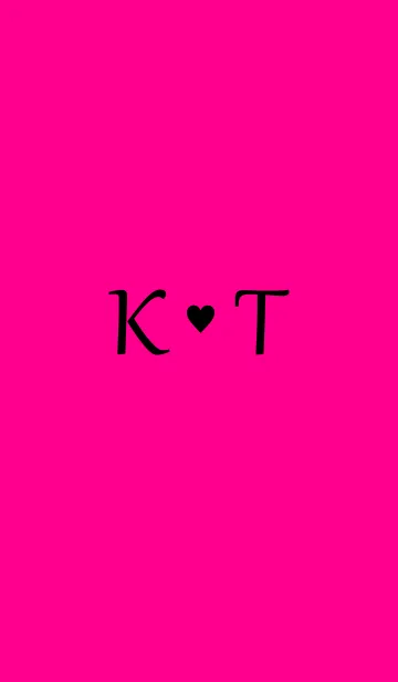 [LINE着せ替え] Initial "K ＆ T" Vivid pink ＆ black.の画像1