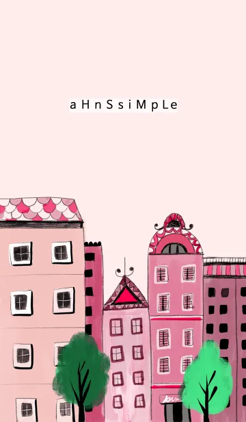[LINE着せ替え] ahns simple_082_pink cityの画像1