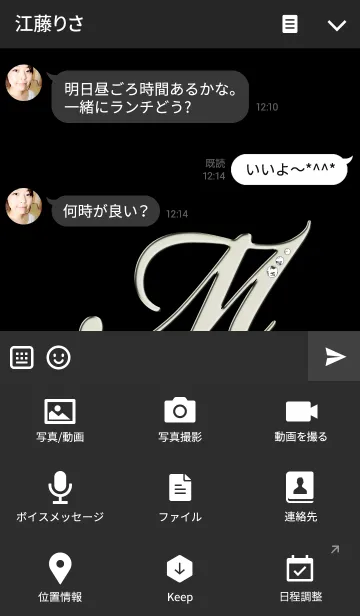 [LINE着せ替え] イニシャル M / B＆W キャット2の画像4