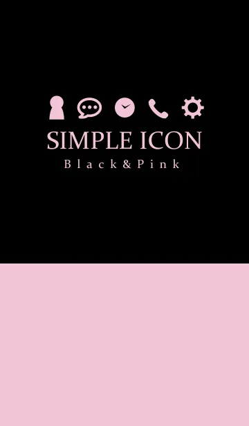 [LINE着せ替え] SIMPLE ICON Black＆Pinkの画像1