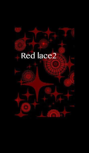 [LINE着せ替え] お花とリボンレース-レッド 2-の画像1