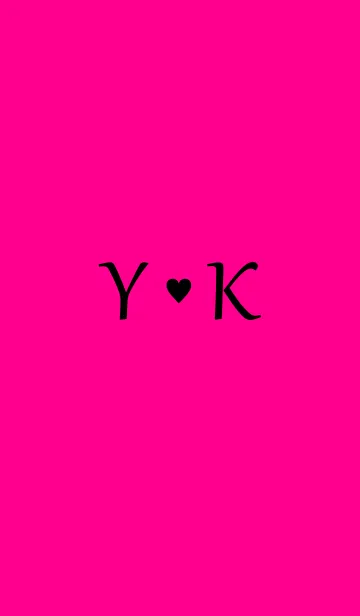 [LINE着せ替え] Initial "Y ＆ K" Vivid pink ＆ black.の画像1