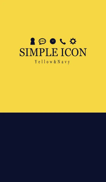 SIMPLE ICON Yellow＆Navyの着せ替えメイン画像