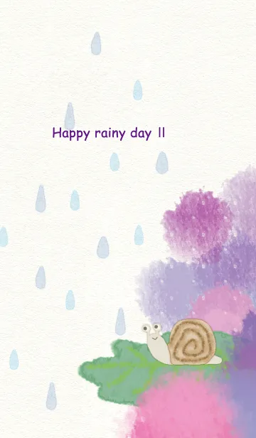 [LINE着せ替え] 雨の日のかたつむり / あじさいの画像1