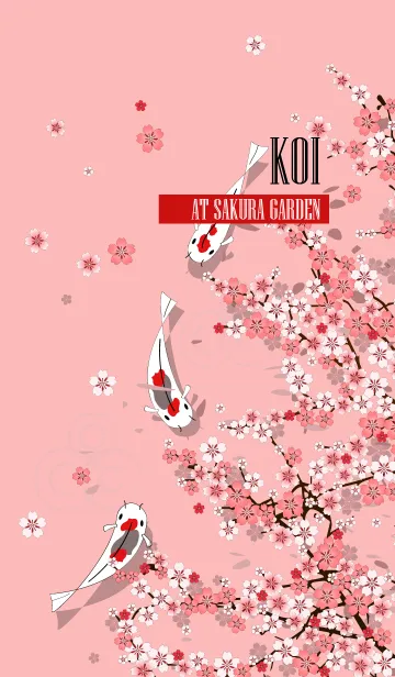 [LINE着せ替え] Koi in Sakura Gardenの画像1