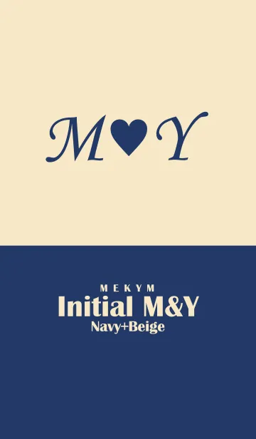 [LINE着せ替え] Initial M＆Y Navy+Beigeの画像1