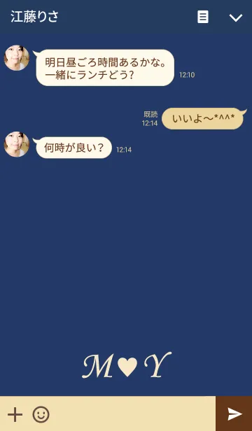 [LINE着せ替え] Initial M＆Y Navy+Beigeの画像3