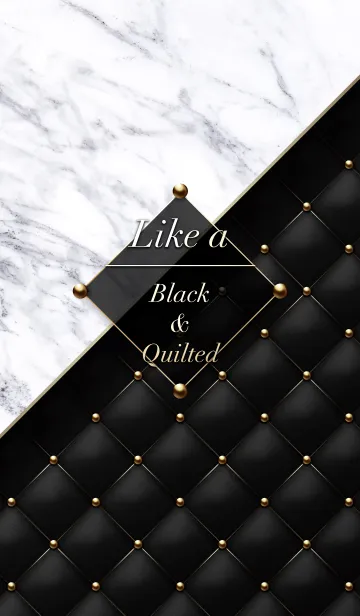 [LINE着せ替え] Like a - Black ＆ Quilted #White Marbleの画像1