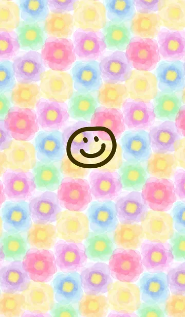 [LINE着せ替え] Flower水彩-スマイル-の画像1