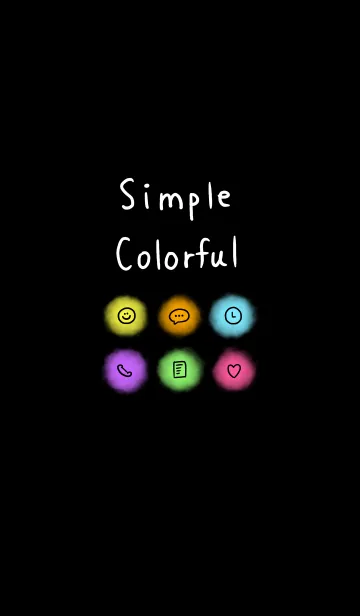 [LINE着せ替え] simple colorful blackの画像1