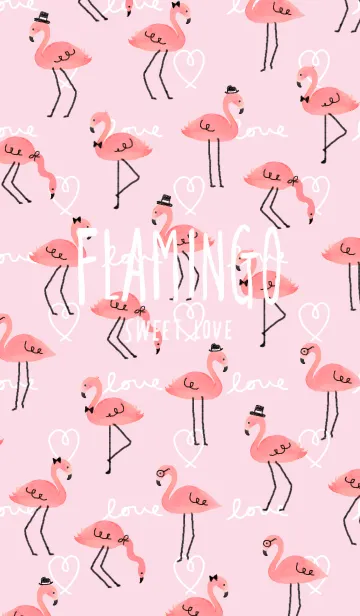 [LINE着せ替え] Happy Flamingo-Sweet Love-の画像1